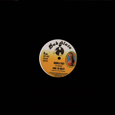 Earl 16 Daley / Dubmasta - Middle East / Dub