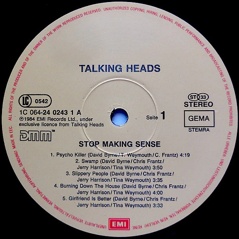 Talking Heads - Stop Making Sense