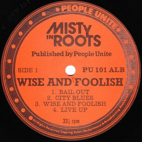 Misty In Roots - Wise And Foolish