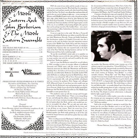 John Berberian And The Rock East Ensemble - Middle Eastern Rock Black Vinyl Edition
