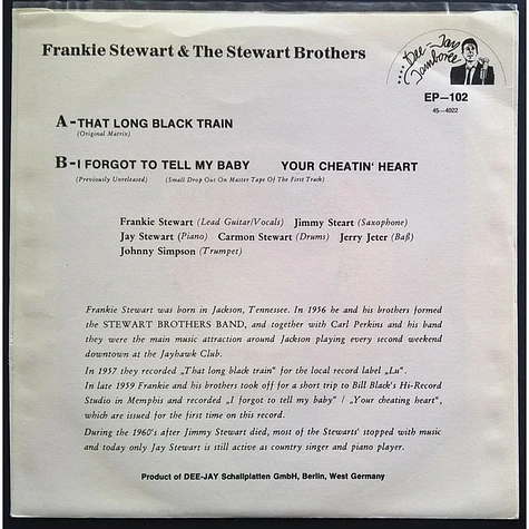 Franklin Stewart And The Stewart Brothers - That Long Black Train