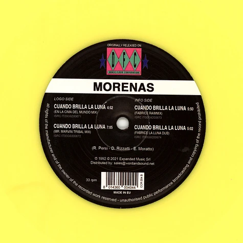 Morenas - Cuando Brilla La Luna Yellow Vinyl Edition
