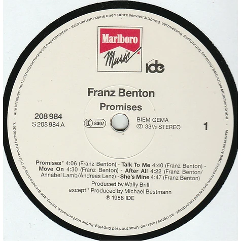 Franz Benton - Promises