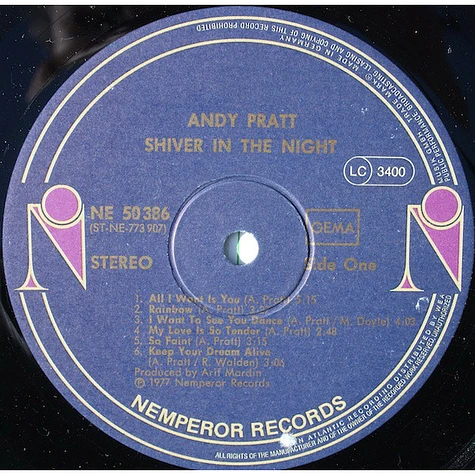 Andy Pratt - Shiver In The Night