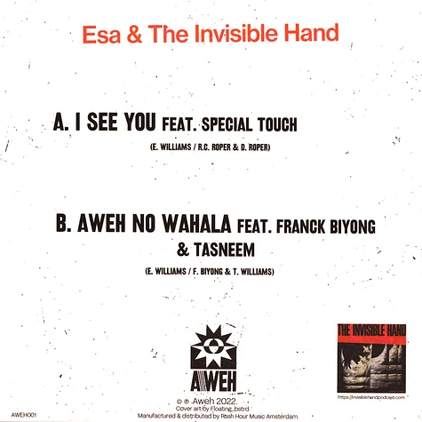Esa & The Invisible Hand - See You Feat. Special Touch / Aweh No Wahala Feat. Franck Biyong And Tasneem
