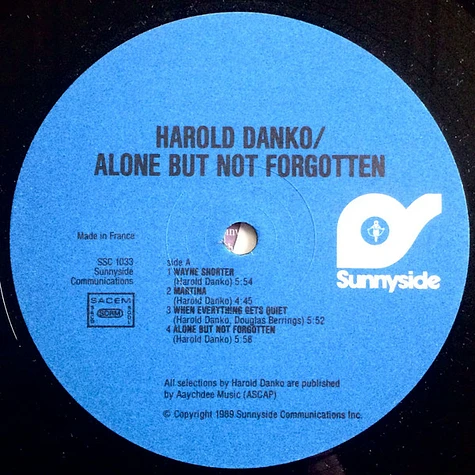 Harold Danko - Alone But Not Forgotten