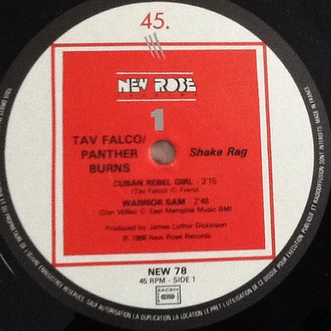 Tav Falco's Panther Burns - Shake Rag E.P.