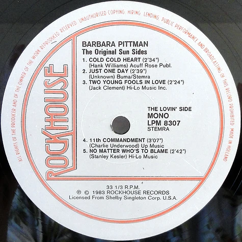 Barbara Pittman - The Original Sun Sides