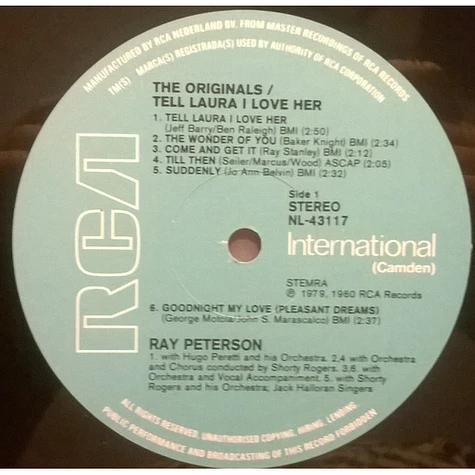 Ray Peterson - Tell Laura I Love Her