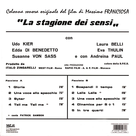 Ennio Morricone - La Stagione Dei Sensi Clear Vinyl Edition