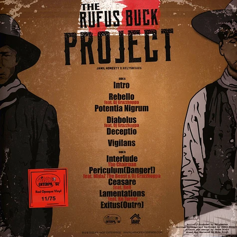Jamil Honesty X Hxlysmxkes - The Rufus Buck Project Red Vinyl Edition