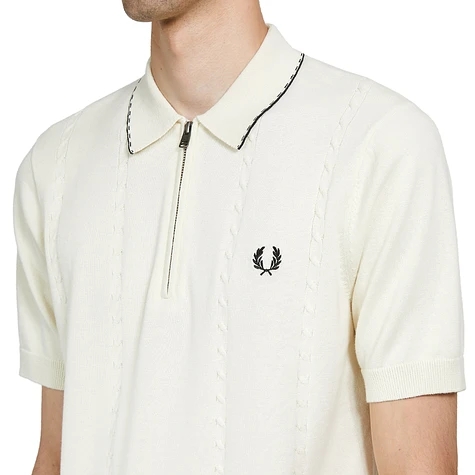 Fred Perry - Cable Zip Neck Knitted Shirt