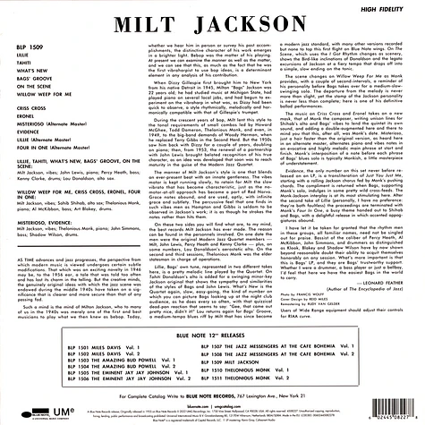 Milt Jackson - With John Lewis, Percy Heath, Kenny Clarke, Lou Donaldson And The Thelonious Monk Quintet