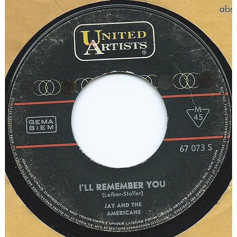 Jay & The Americans - Let's Lock The Door (And Throw Away The Key) / I'll Remember You