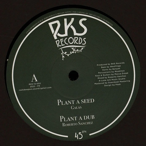 Galas, Roberto Sanchez / Benyah, Roberto Sanchez - Plant A Seed, Dub / Blowing Seed, Dub