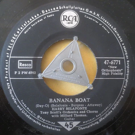 Harry Belafonte, Tony Scott And His Orchestra And Chorus With Millard Thomas - Banana Boat