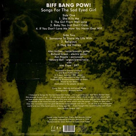 Biff Bang Pow! - Songs For The Sad Eyed Girl Record Store Day 2022 Vinyl Edition