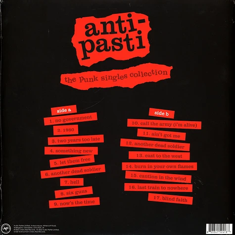 Anti-Pasti - The Punk Singles Collection Red Vinyl Edition