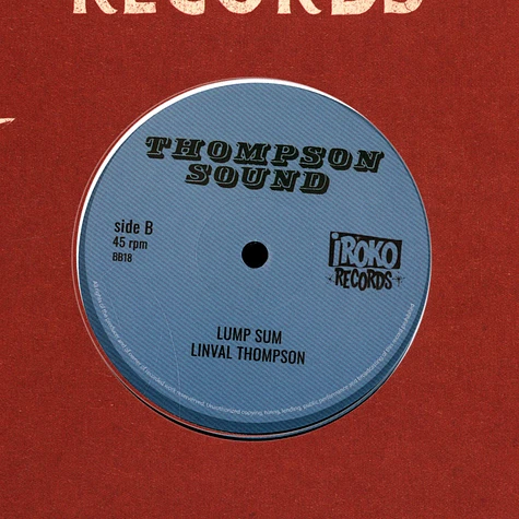 Linval Thompson - Give Me Back, Dub / Lump Sum, Dub