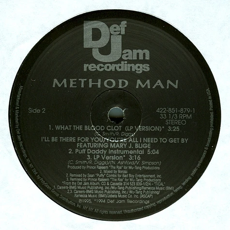 Method Man - I'll Be There For You / You're All I Need To Get By