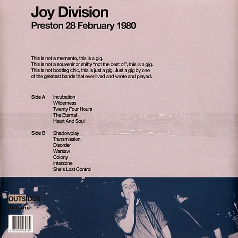 Joy Division - Preston 28 February 1980 Translucent Blue Vinyl Edition