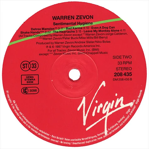 Warren Zevon - Sentimental Hygiene