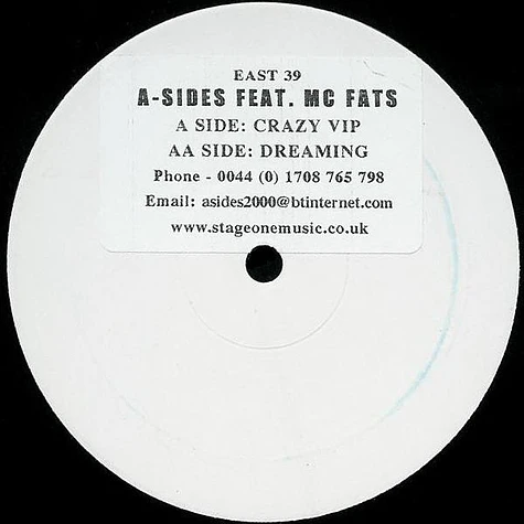 A-Sides Feat. MC Fats - Crazy (VIP) / Dreaming