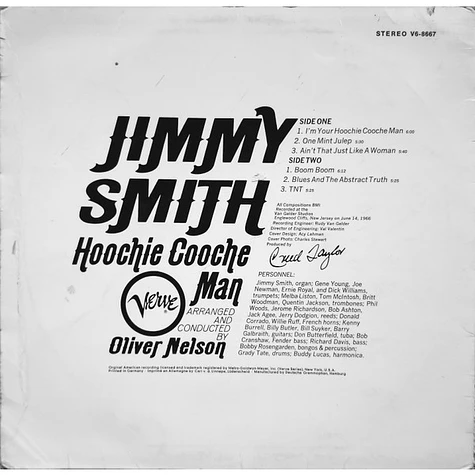 Jimmy Smith Arranged And Conducted By Oliver Nelson - Hoochie Cooche Man