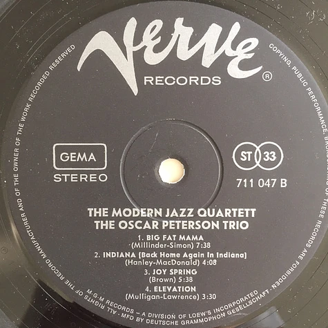 The Modern Jazz Quartet And The Oscar Peterson Trio - The Modern Jazz Quartet The Oscar Peterson Trio