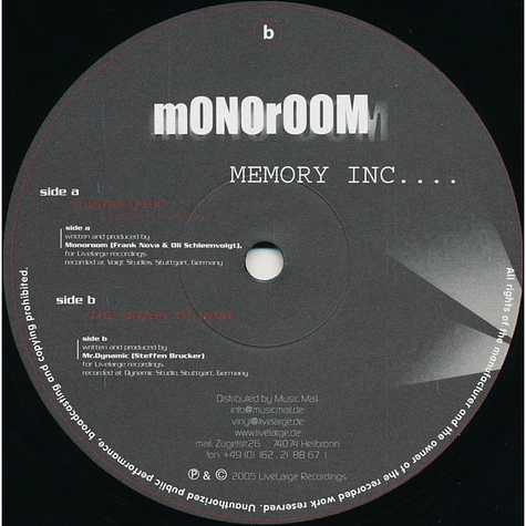 Monoroom / Mr. Dynamic - Memory Inc. (In Amicita Et Honor)