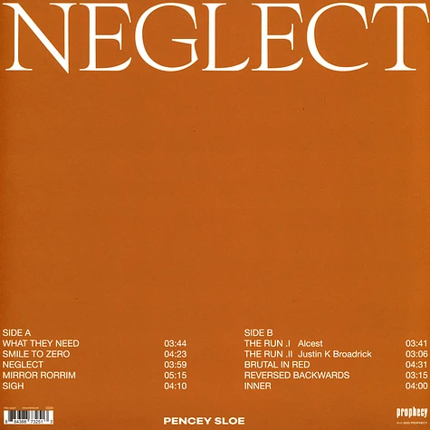 Pencey Sloe - Neglect Black Vinyl Edition