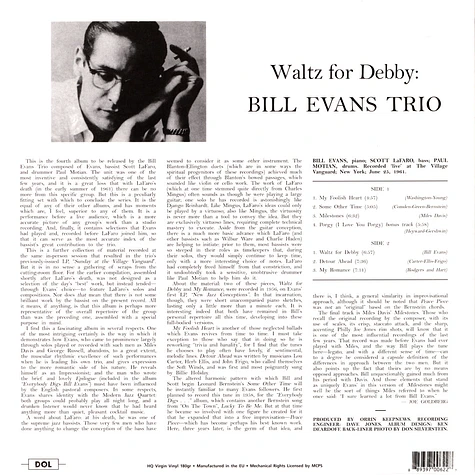 Bill Evans Trio - Waltz For Debby Opaque Baby Pink Vinyl Editin