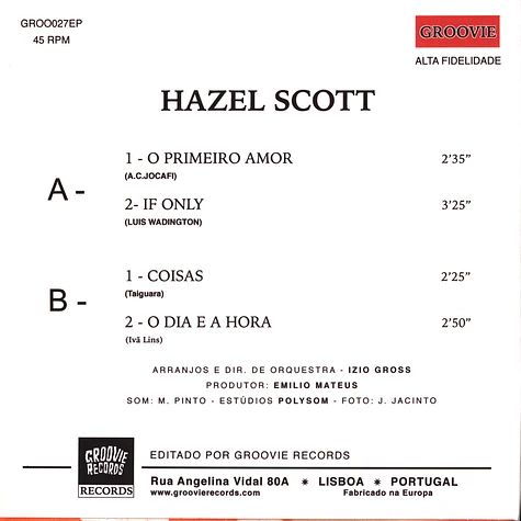 Hazel Scott - O Primeiro Amor Black Vinyl Edition