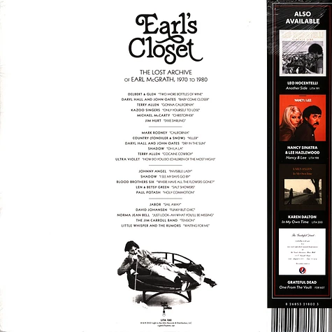 V.A. - Earl's Closet The Lost Archive Of Earl Mcgrath 1970-1980 Clear Vinyl Edition