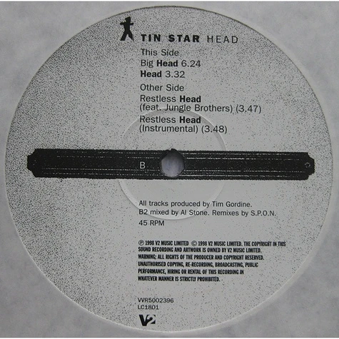 Tin Star - Head