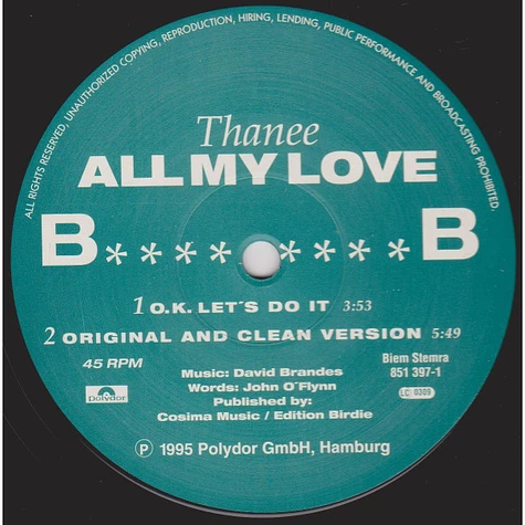 Thanee - All My Love
