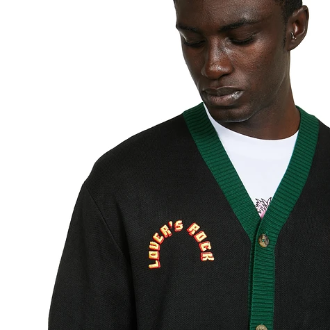 Butter Goods - Lovers Rock Knit Cardigan (Black / Green) | HHV