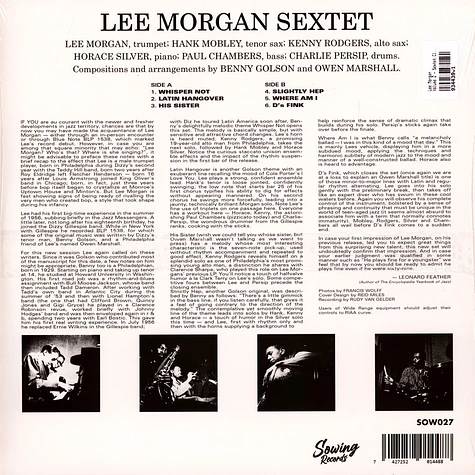 Lee Morgan - Volume 2 - Sextet Clear Vinyl Edtion