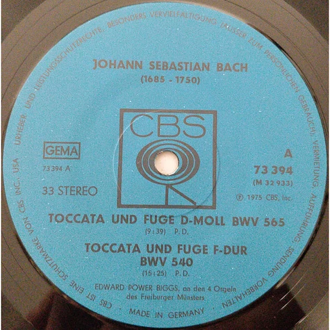 E. Power Biggs, Johann Sebastian Bach - Die Vier Grossen Toccaten und Fugen simultan auf den vier Orgeln des Freiburger Münster