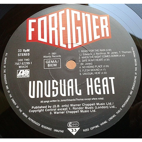 Foreigner - Unusual Heat