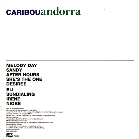 Caribou - Andorra Limited 15th Anniversary White Vinyl Edition
