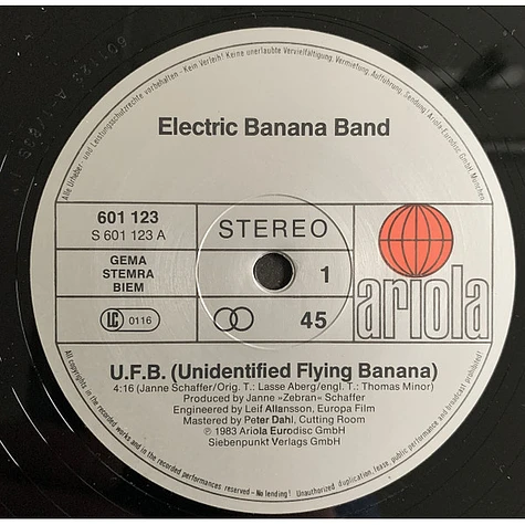 Electric Banana Band - U.F.B. / Singe-Linge Disco