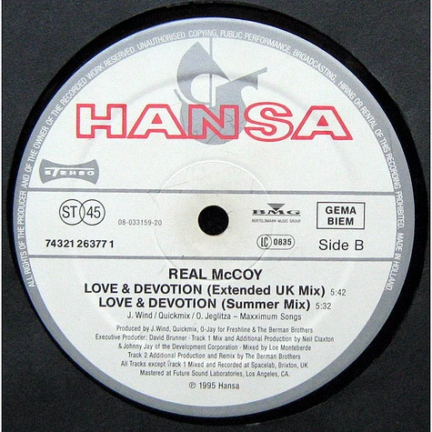 Real McCoy - Love & Devotion