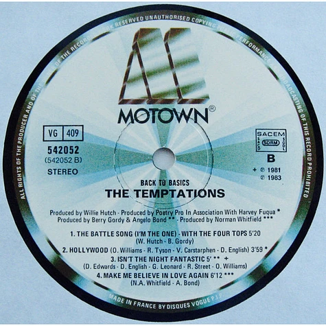 The Temptations - Back To Basics