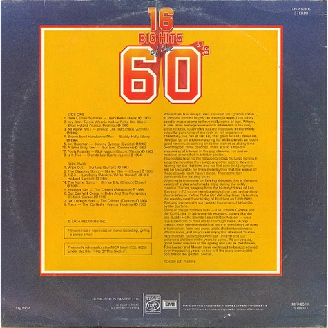 V.A. - 16 Big Hits Of The 60's