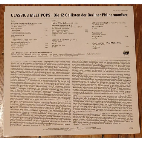 Die 12 Cellisten Der Berliner Philharmoniker, Johann Sebastian Bach • Leonard Bernstein • Heitor Villa-Lobos • Lennon-McCartney - Classics Meet Pops