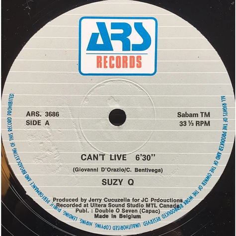 Suzy Q - Can't Live