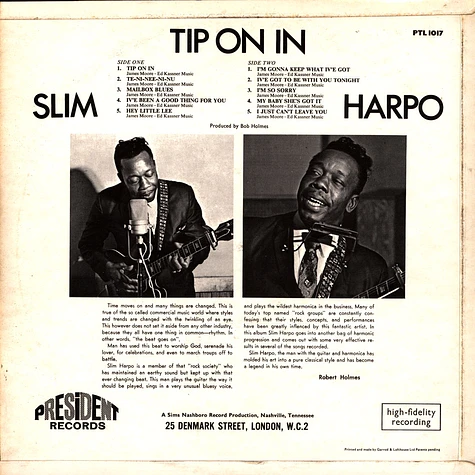 Slim Harpo - Tip On In