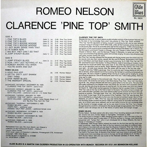 Clarence "Pinetop" Smith / Romeo Nelson - Complete Recordings 1928 - 1930