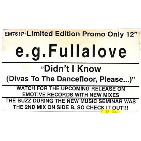 E.G. Fullalove - Didn't I Know